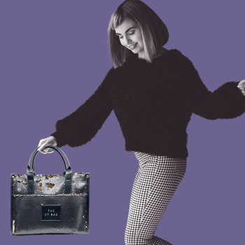 Tote bag, Pailletten schwarz-gold, the it bag, style